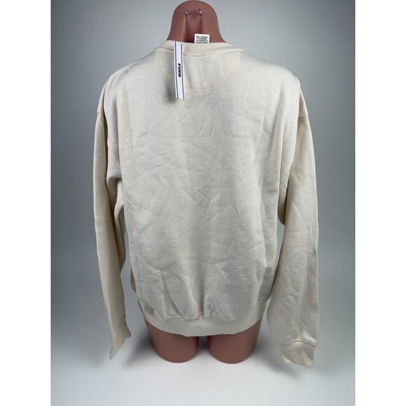 Victoria's Secret PINK Long Sleeve Fleece Crew Neck Ivory Sweatshirt  Size L - Picture 5 of 10